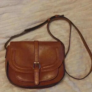 EUC Brown Vegan Leather Crossbody